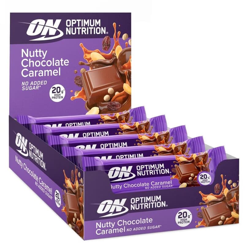 Optimum Nutrition Krokante chocolade&karamel reep 10 x 70 g