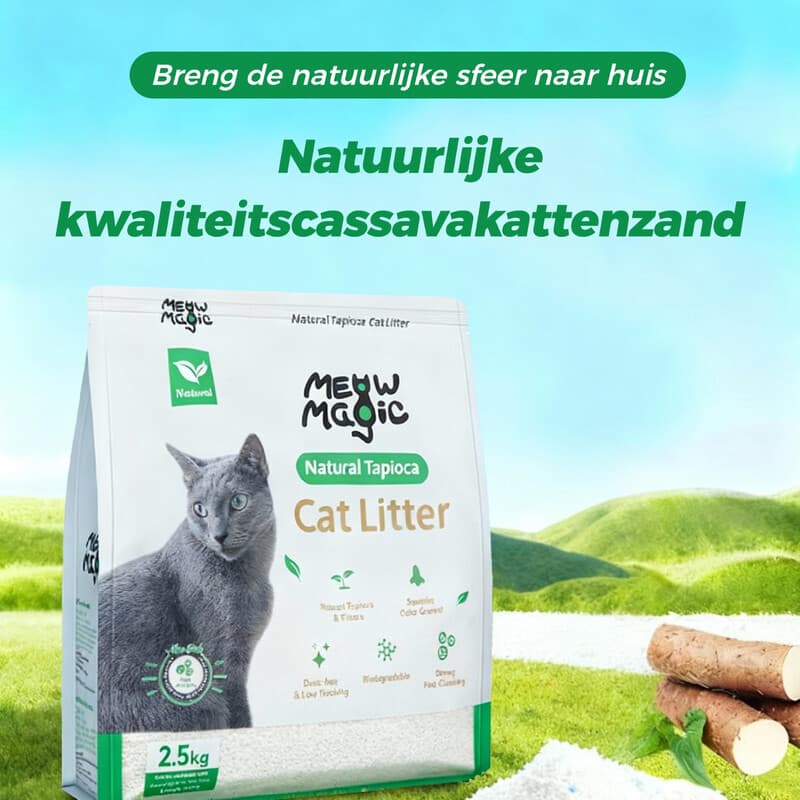 Meowmagic kattenbakvulling (natuurlijke tapioca) 2,5 kg