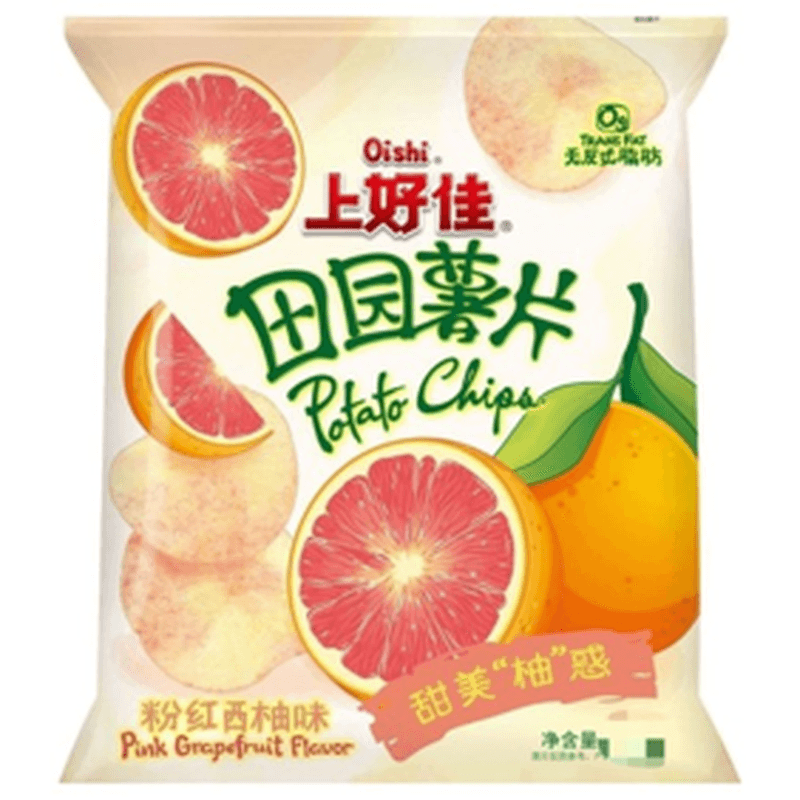 Oishi Aardappelchips Roze Grapefruit (Grote Zak) 70 g