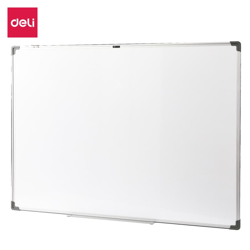 Deli Premium Magnetic Whiteboard 900x1200 mm - Zilveren frame, ideaal voor thuiskantoor en studie, 1 stuk