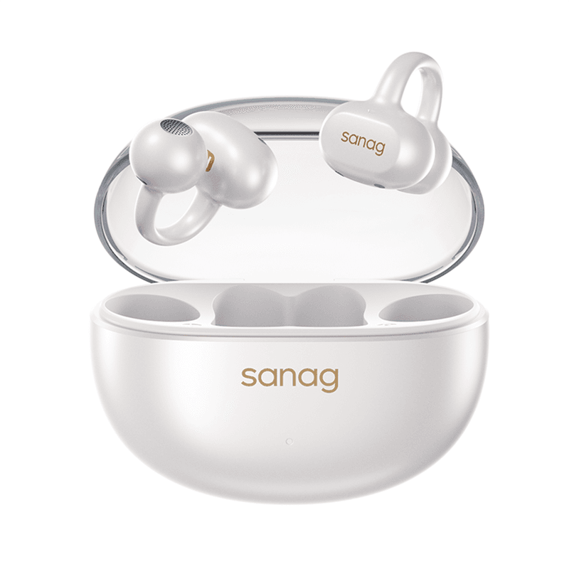 Sanag S6S Nova Oorclip Draadloze Bluetooth-koptelefoon Nieuw Botgeleidingconcept Over-Ear Open-Back Sport Hardlopen Ruisonderdrukkende Stijlvolle AI-koptelefoon