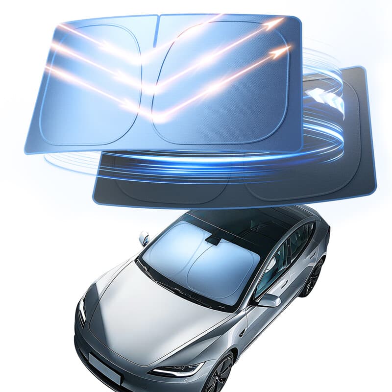 itutn Auto Voorruit Zonnescherm — Titanium-Ice Upgraded Edition | Superieure Verkoeling met Geavanceerde Warmteblokkering | Geschikt voor Auto's, SUV's, Crossovers | Auto Zonnescherm, Visor & Auto Accessoires voor de Zomer | 57,1 × 31,5 Inch (145 × 80 cm)