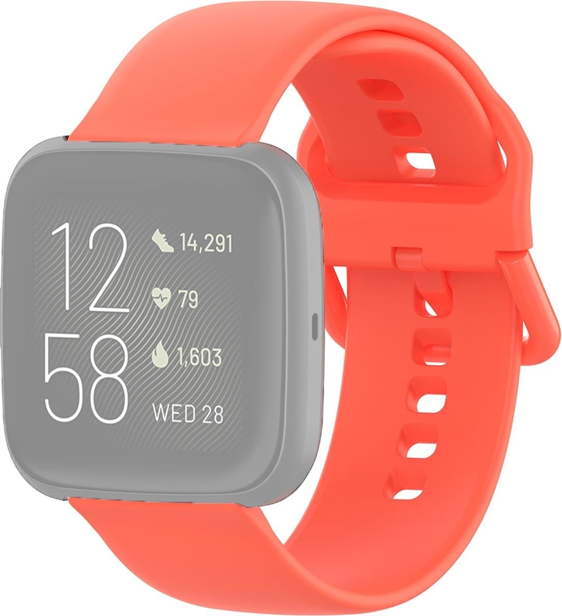 22mm kleur gesp siliconen polsband horlogeband voor Fitbit Versa 2 / Versa / Versa Lite / Blaze (watermeloen rood)