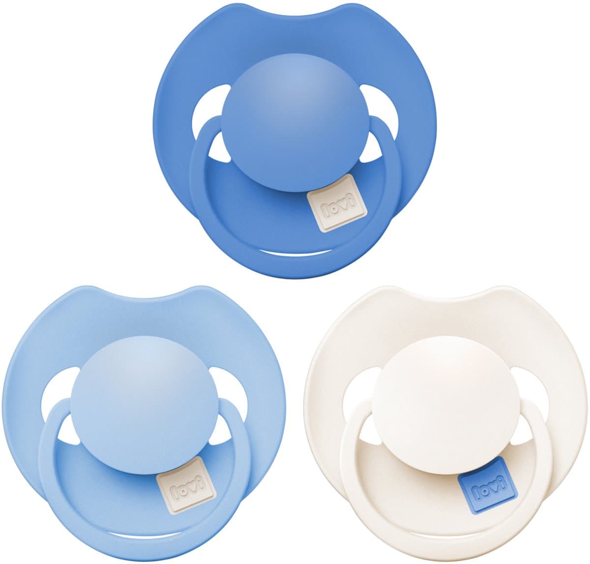 Difrax LOVI Fopspeen Dynamisch - Prime - 0 tot 6 Maanden - Blauw - 3 Stuks