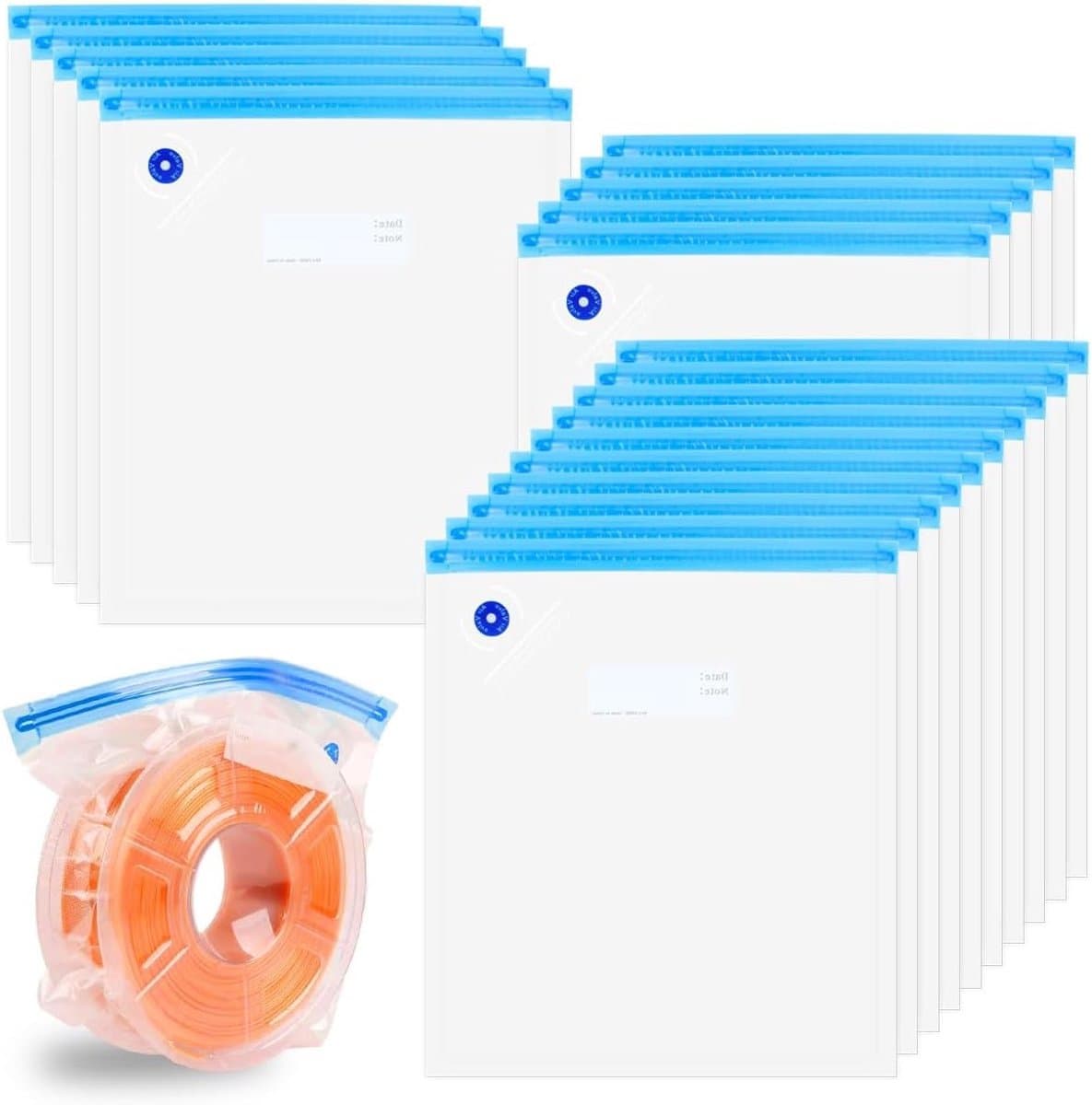 20 stuks 34 x 30 cm 3D Filamentopslagzakken, Vacuümzakken voor Filamenten, Vochtbestendige Opbergoplossing voor 3D-printers