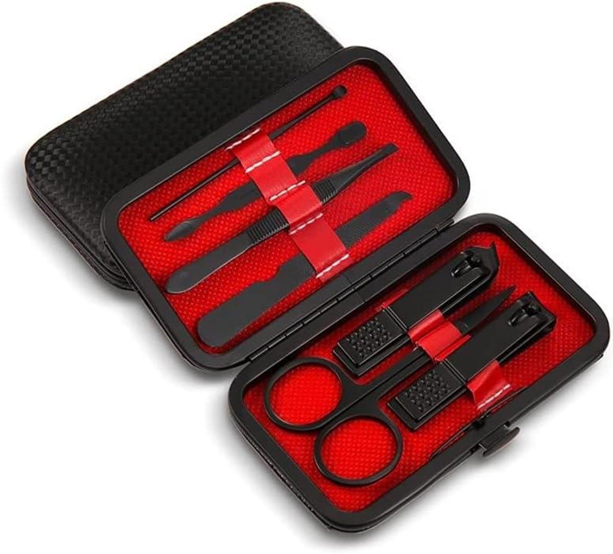 Nagelverzorgingsset - Manicure pedicure - Persoonlijke verzorging - Roestvrij staal - 7 Delig - Zwart