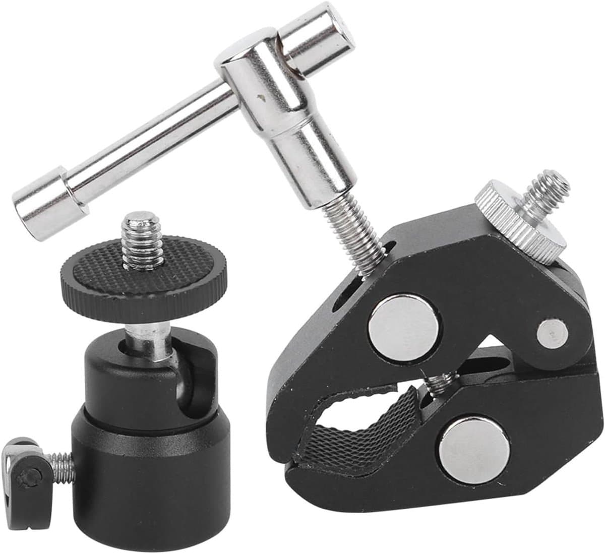 Camera Klem - Monitor Klem - Flexibel Monteren - Verstelbare Balhoofd - 5.5cm Klem - Zwart