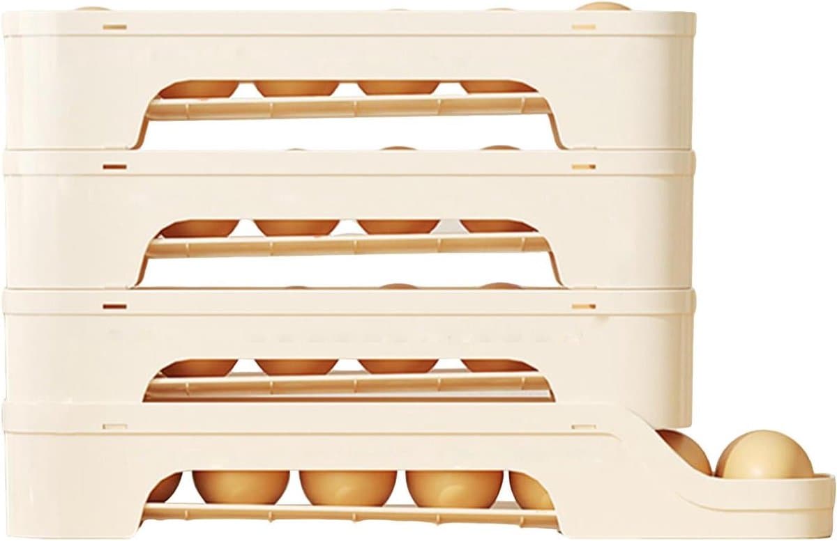 Eierdispenser Koelkast - Eierrekje Rolbaar - Keuken Organiseren - Automatisch Uitvoerontwerp - 91D x 121B x 91H cm - Helder