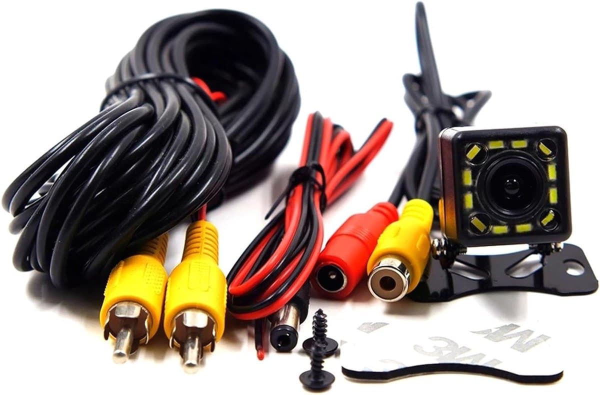 Achteruitrijcamera Auto - Parkeerhulp Monitor - Veilig Parkeren - 12 LED Nachtzicht - 170 Graden HD - Zwart