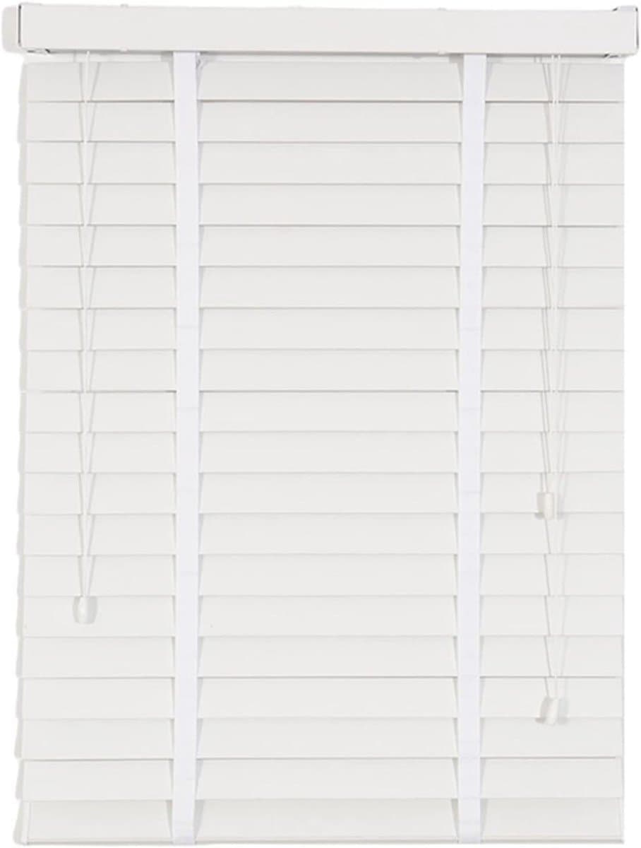 Houten Jaloezieën - Venetian Blinds - Privacy en Zonwering - Natuurlijk Tunghout - 50x180cm - Wit