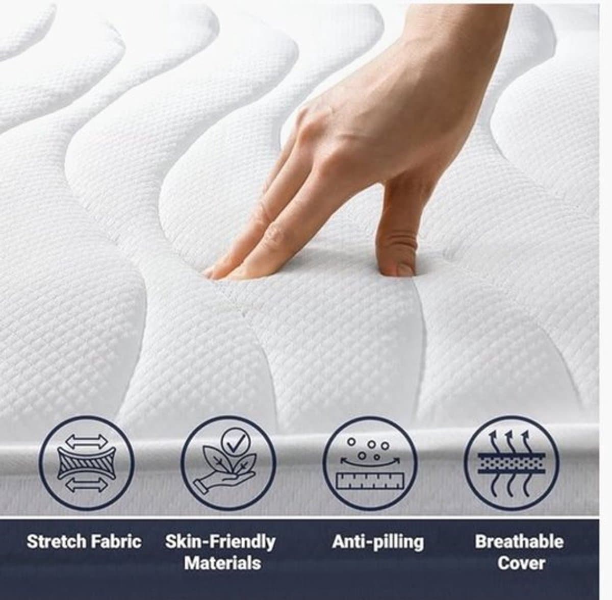 Topper SoftSense 100x200 - Topdekmatras 10 CM - NASA Traagschuim