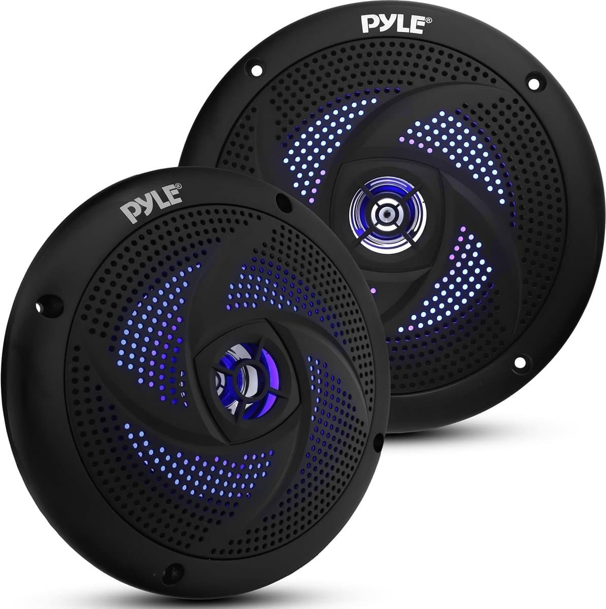 Waterproof Marine Speakers - Outdoor Audio Systeem - Vaarplezier Verbeteren - Ingebouwde LED Verlichting - 6.5 Inch - Zwart
