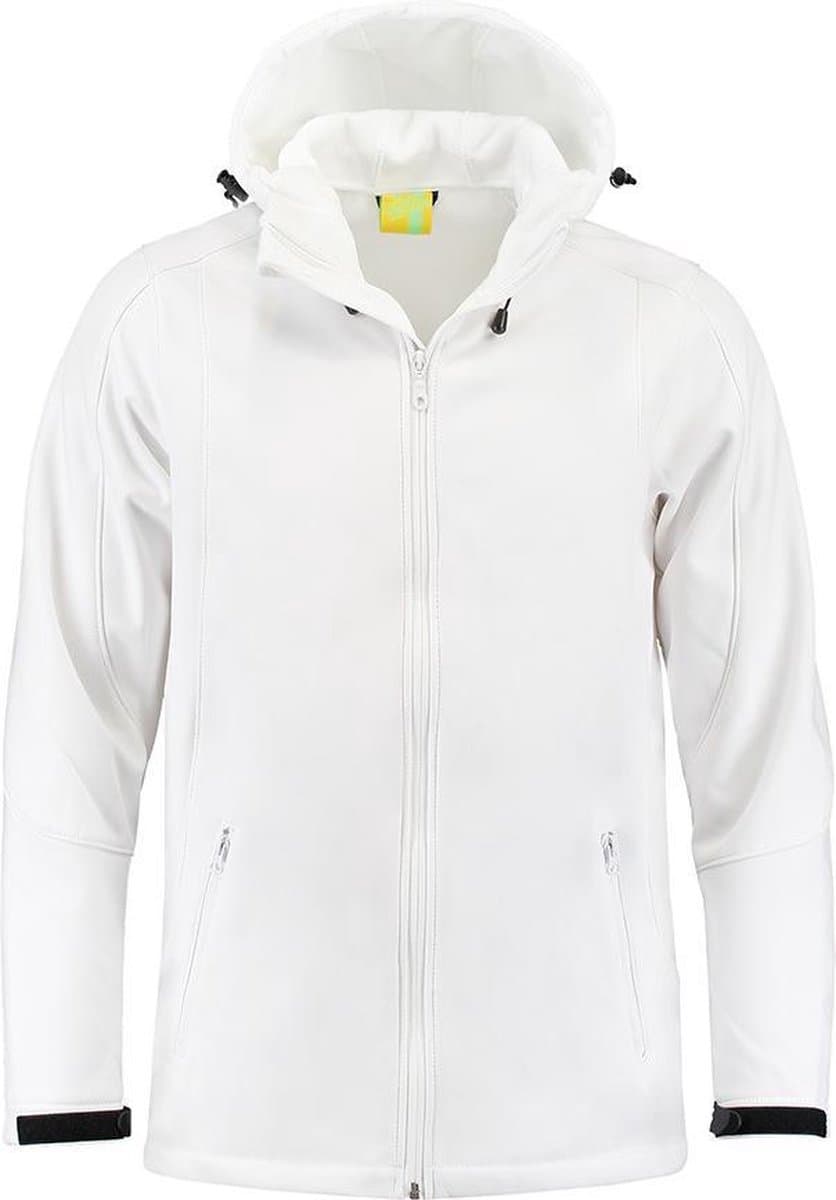 L&S Jas Capuchon Softshell Heren - Mannen - Wit - 3XL