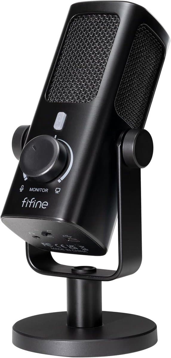 USB Condensator Microfoon met Monitor Volume Control voor Studio Opnames en Streaming - Metaal Microfoon voor YouTube en Muziek Creatie