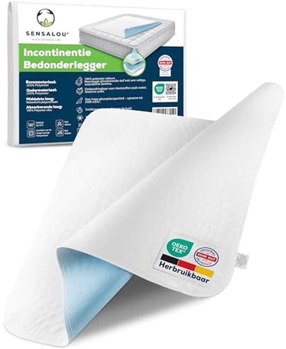 Waterdichte Matrasbeschermer voor Incontinentie - Wasbaar en Absorberend, 60 x 60 cm