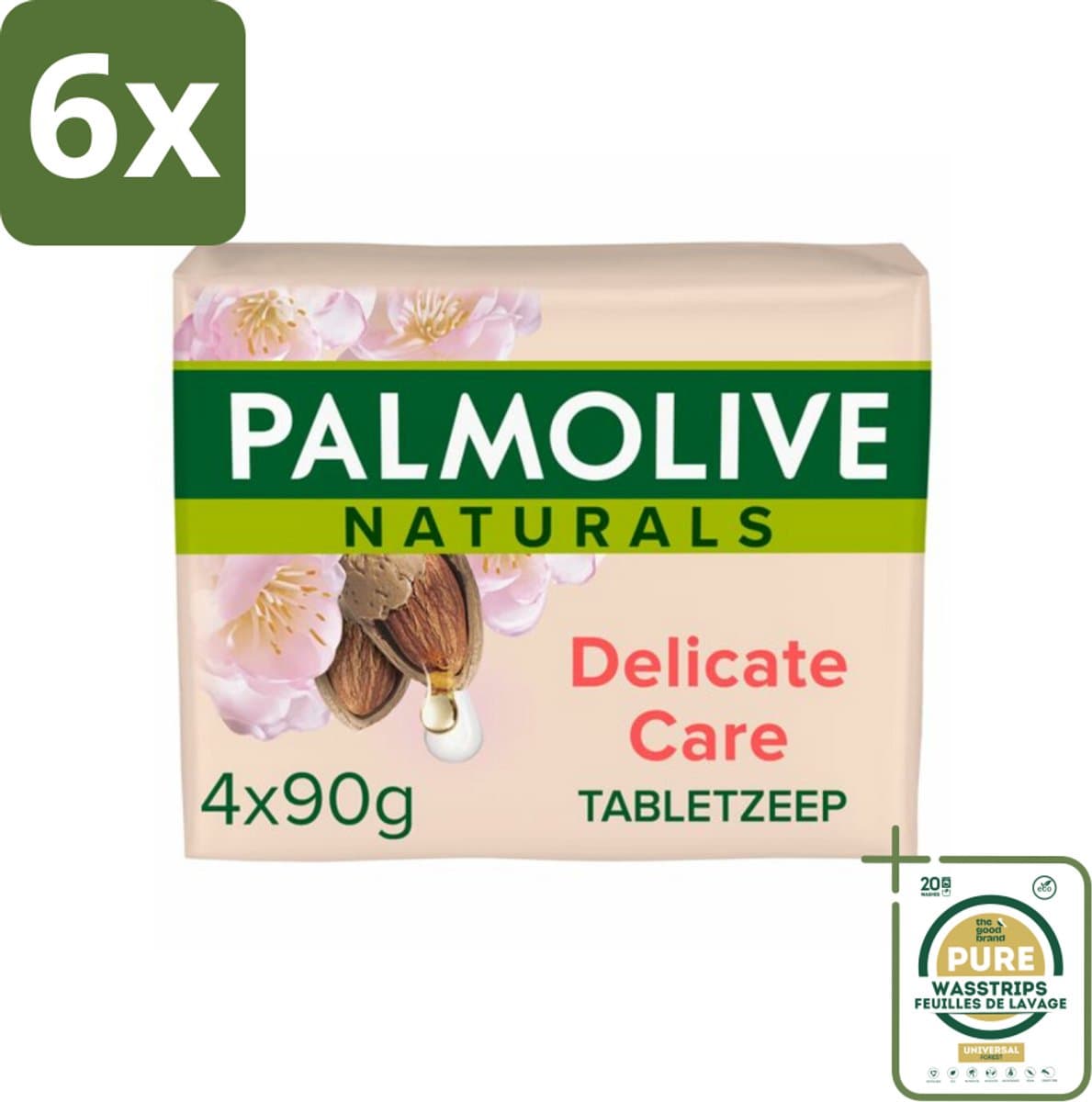 Palmolive Naturals - Tabletzeep - Delicate Care - 4 Zeeptabletten - Voordeelverpakking - 6 stuks - Delicate Care - Huidverzorging