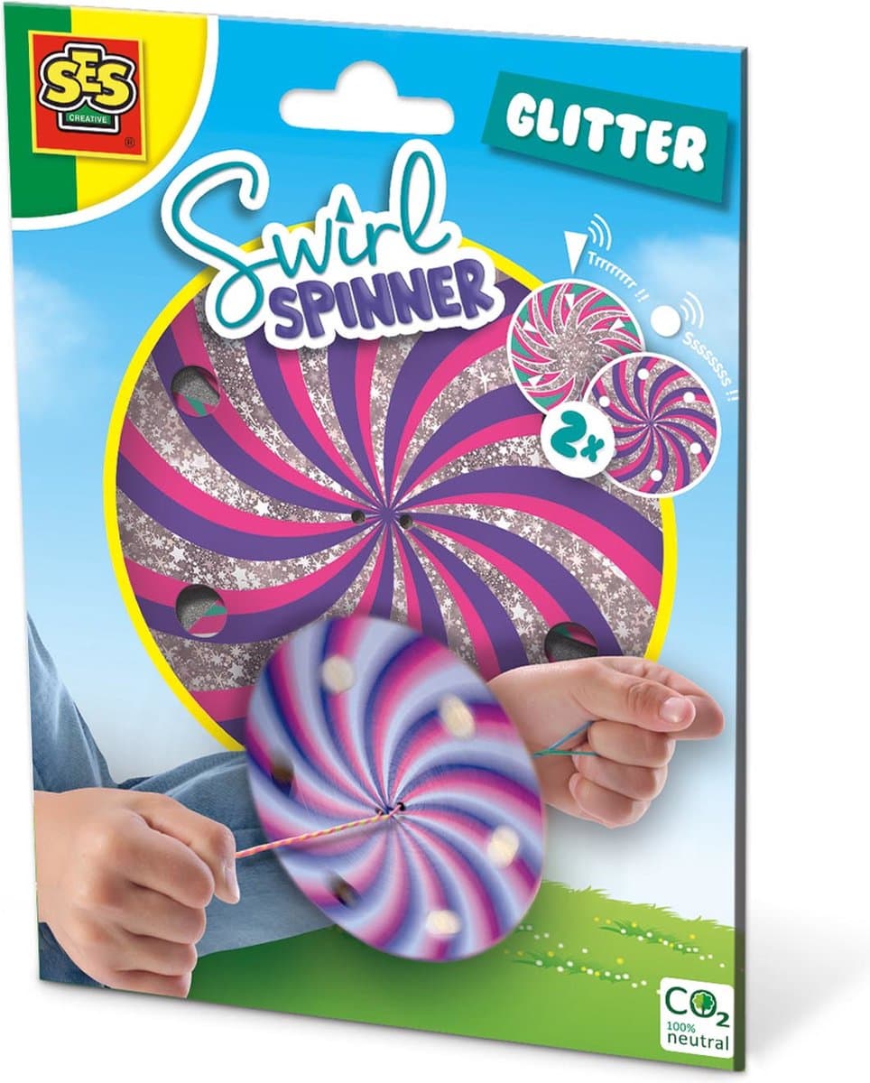 SES - Swirl spinner - Glitter - 2 spinners en neon draad
