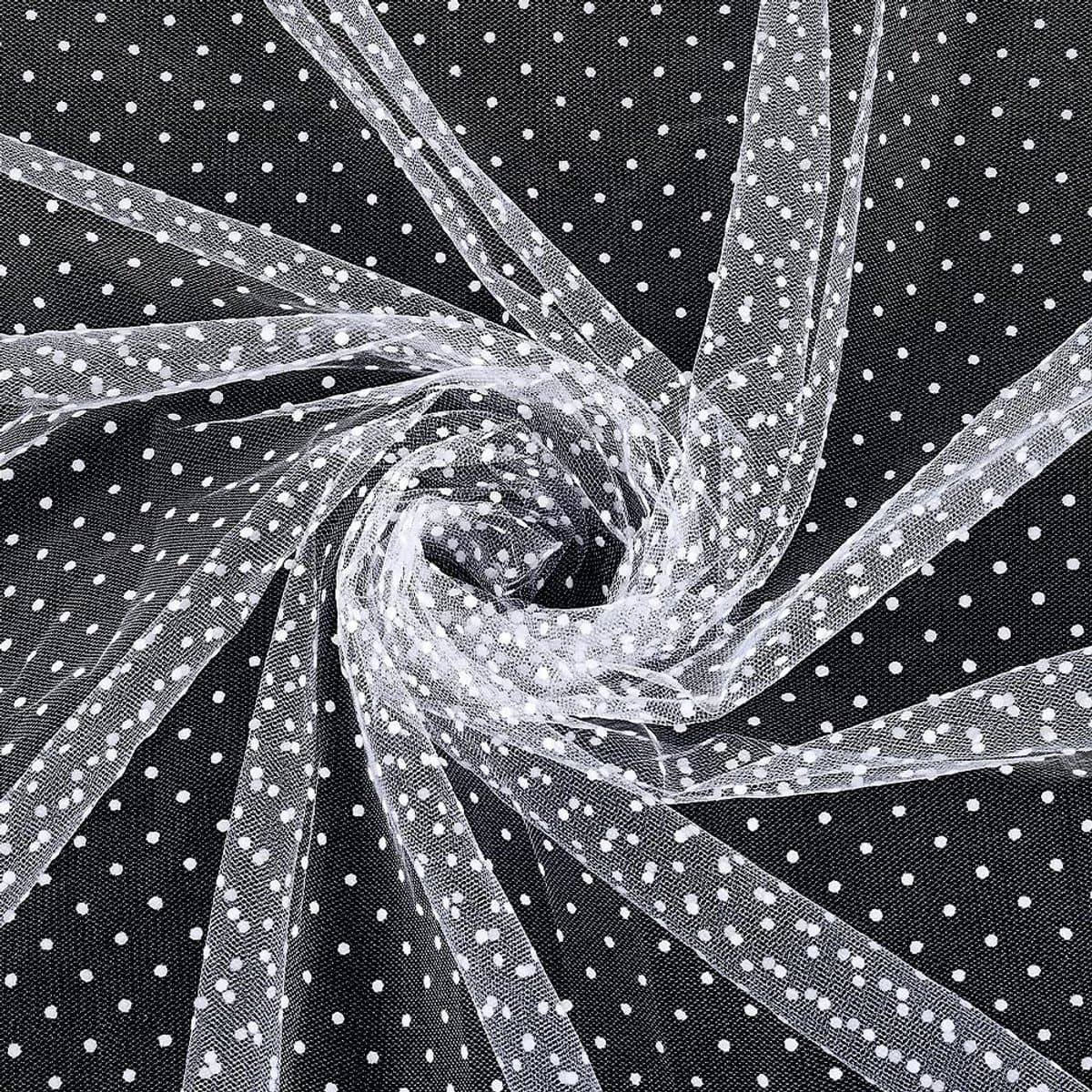 PandaHall 2,3 m Witte Polka Dots Tule Stof 1,6 m Brede Polka Dot Geborduurde Mesh Stof Bruids Bruiloft Kant Stoffen Voor Kleding Trouwjurk Craft Naaien Woondecoratie