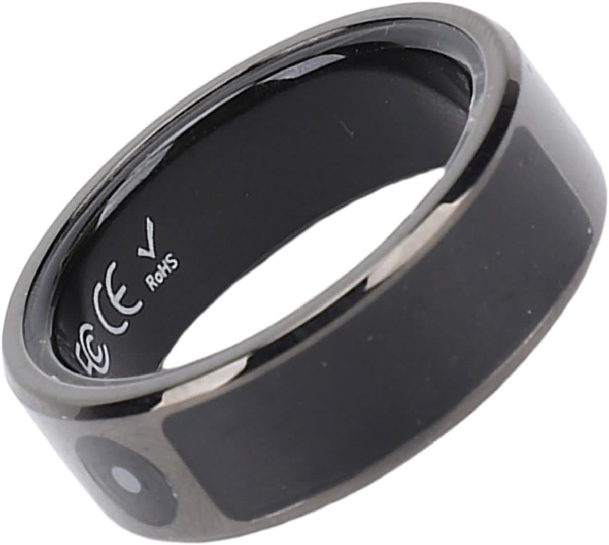 Fitness Tracker Ring - Slimme Ring - Activiteit Slaapmonitoring - Helder Kleurendisplay - Maat 12 - Zwart