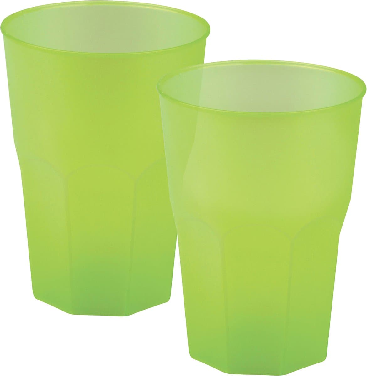 Santex drinkglazen frosted - groen - 12x - 300 ml - onbreekbaar kunststof - Cocktailglazen