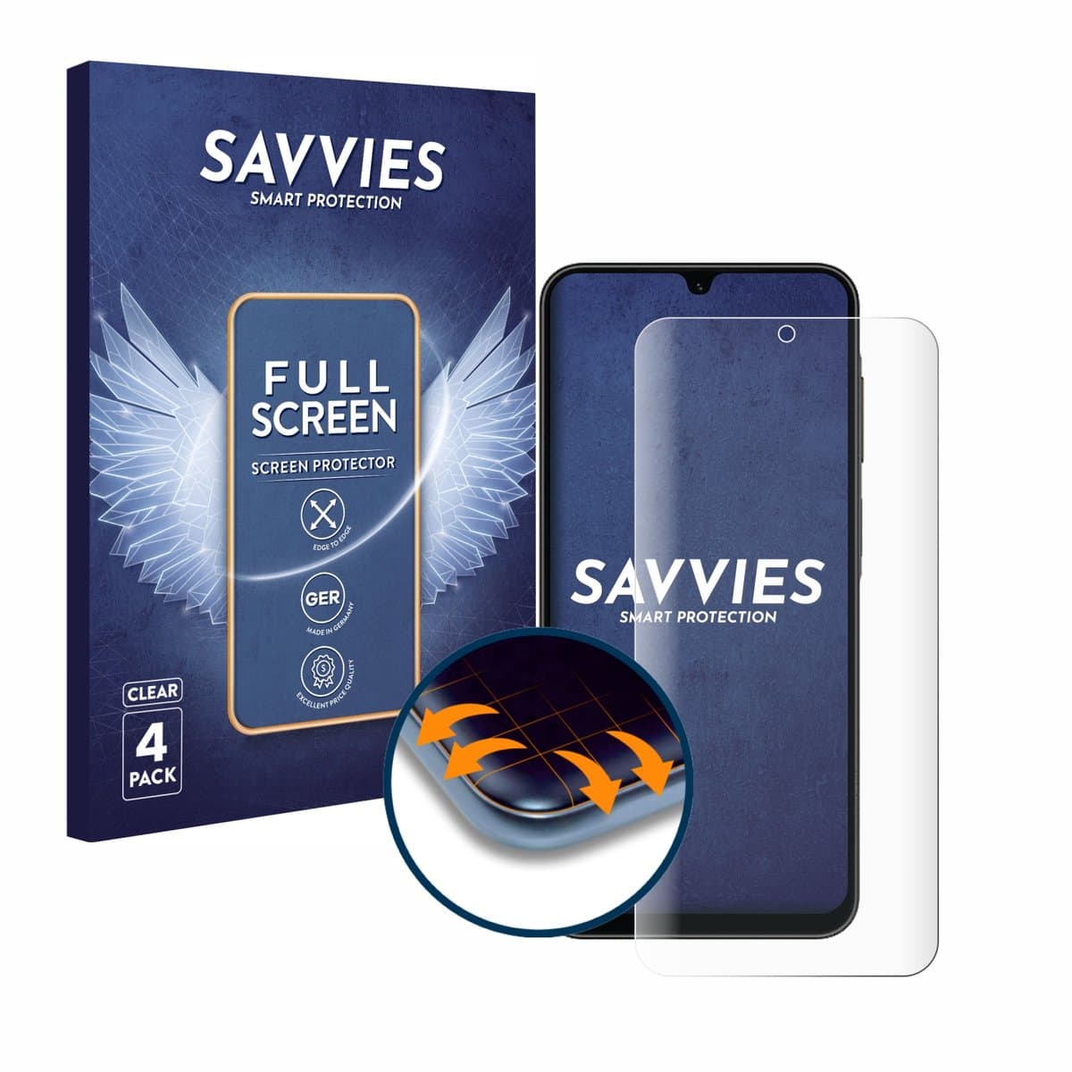 Savvies - Screenprotector voor Samsung Galaxy A26 5G - Folie Beschermfolie transparant volledig dekking 4 Stuks