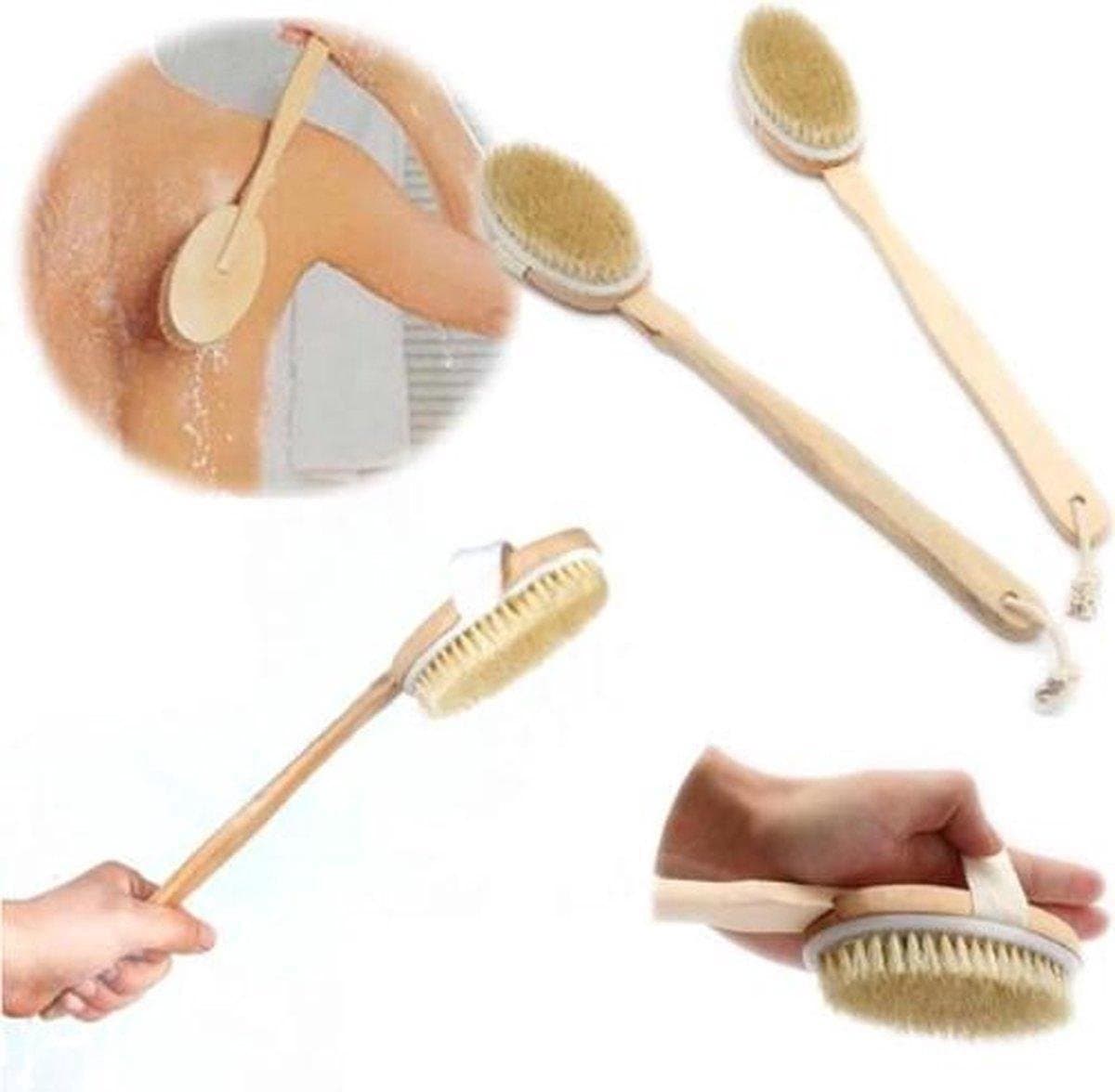 LOUZIR Rugborstel Badborstel- Douche Borstel- Saunaborstel - Scrubborstel- Massage Borstel