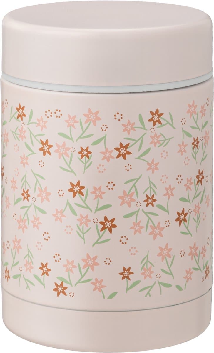 Fresk Thermos Lunchbox Kinderen – 300 ml – RVS Voedselcontainer – BPA-vrij – Lekvrije dop – Thermosbeker – Food Jar tot 6 Uur Warm – Lunchpot – Crème – Garden Flowers