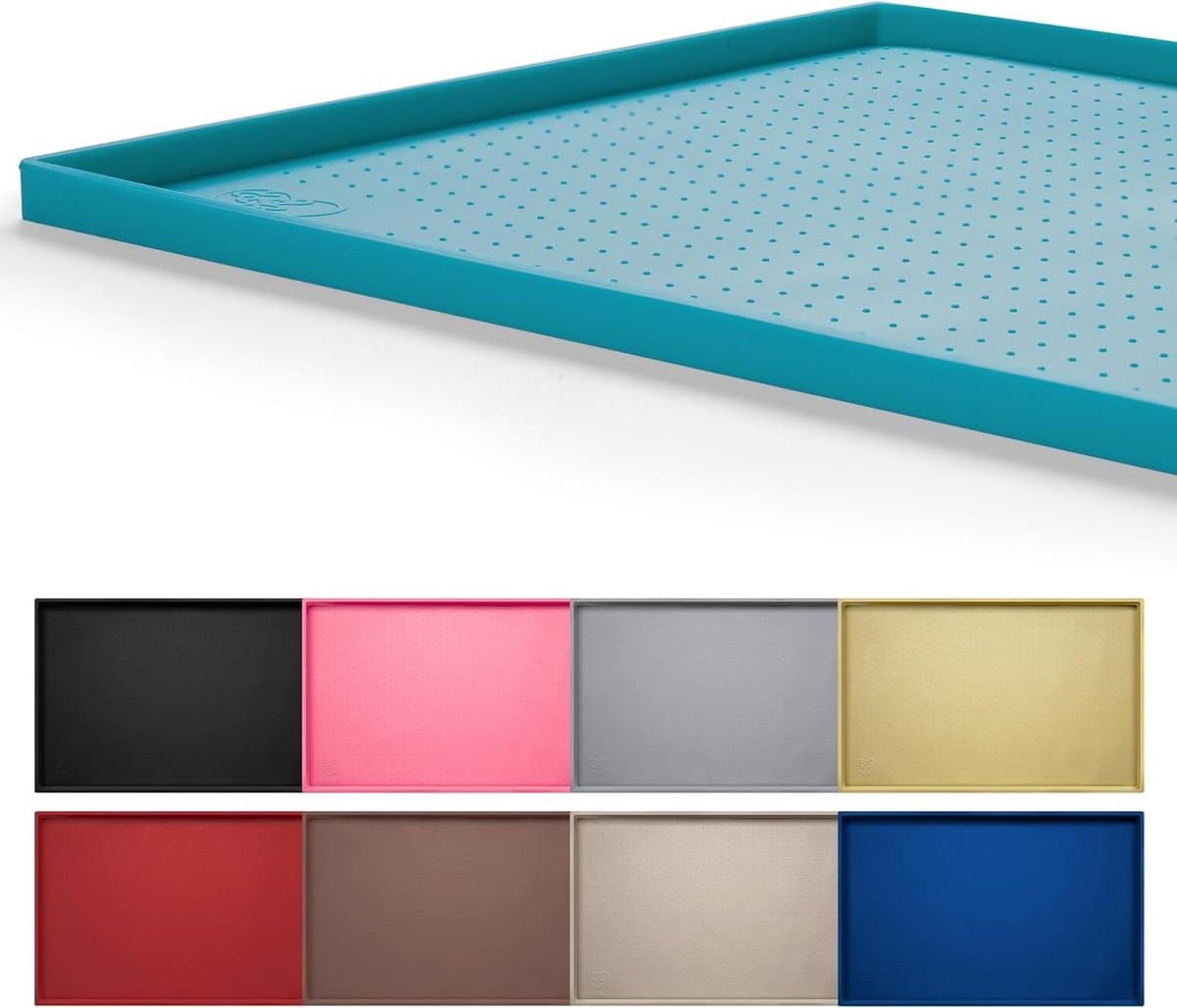 Voermat voor Huisdieren - Placemat Hondenbak - Voorkom Voermorsen - Extra Hoge Rand - XXL 81x61cm - Groen