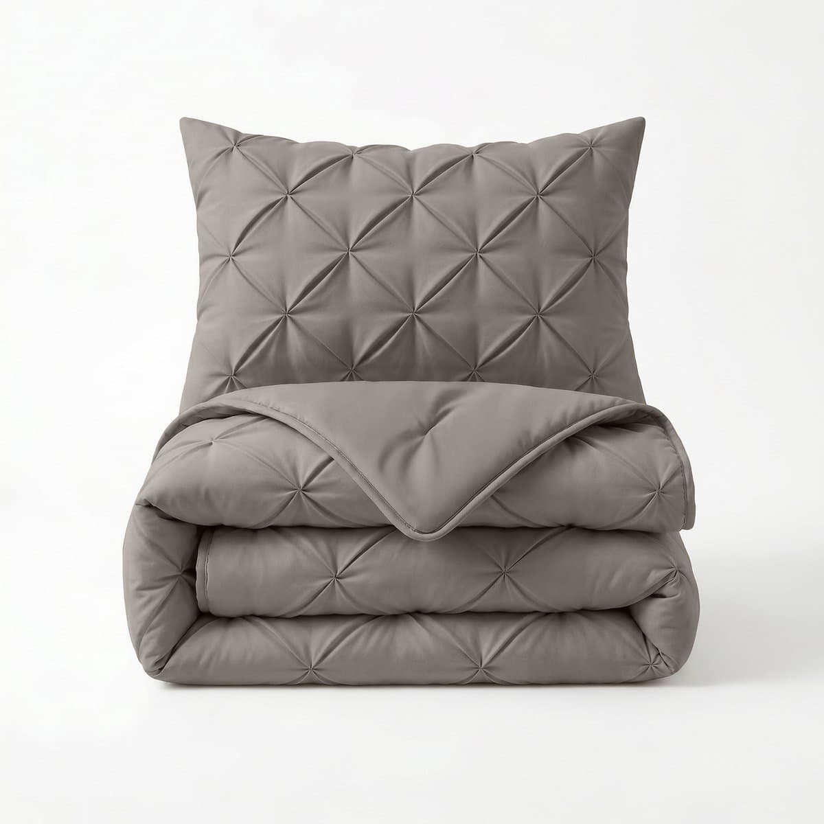Sleeptime® 2 in 1 Dekbed zonder Overtrek Pintuck - Wasbaar Dekbed - 200x220 - Taupe/Grijs