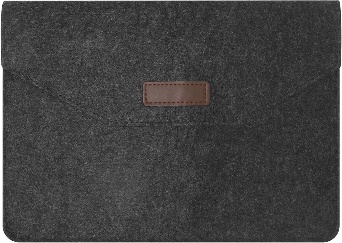 13 Inch Vilt Laptop Sleeve met Multi-Pockets, Ultra-Dunne Beschermende Tas voor Laptop en Tablet, Ruime Laptop Bag (Zwart)
