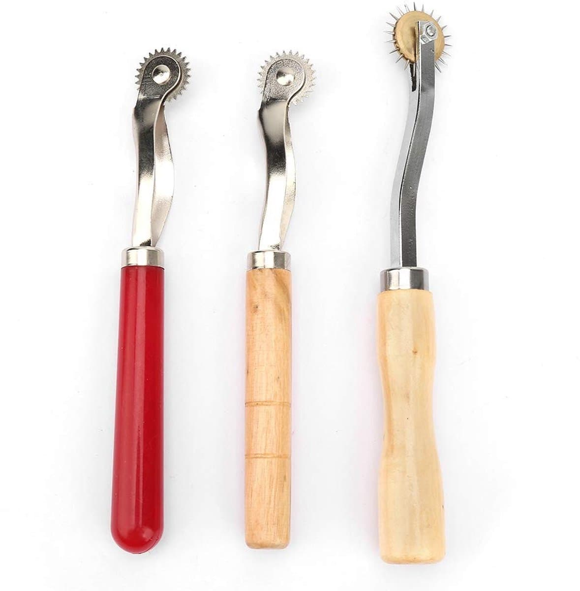 Dailygoods- Traceerwiel Professioneel - 3-delig Naaigereedschap - Naaldpunt Snijgereedschap - Stekenmarkering - Roestvrij Staal - Voor Leer/Papier/Stof/Hout - Naairoulette