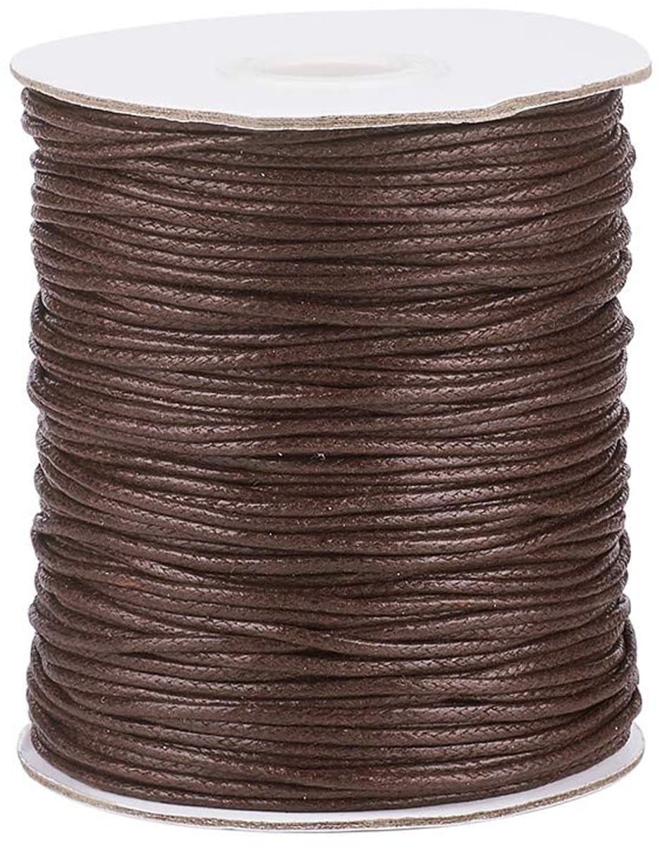 Dailygoods- Waxkoord 1,5 mm - 100 Yards - Gevlochten Polyester - Imitatie Lederen Draad - Voor Ketting/Armband - Duurzaam en Lichtgewicht - Sieradenkoord