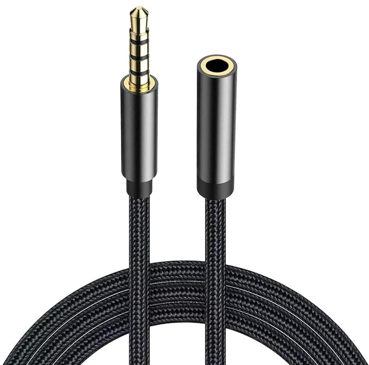 Cosensi - Dailygoods - Dailygoody - 5 m Braided Nylon Stereo Extension Cable - 3.5 mm Jack - Hoogwaardige geluidsverbetering - 5 meter - Voor Headphones - Ideaal voor thuis ...