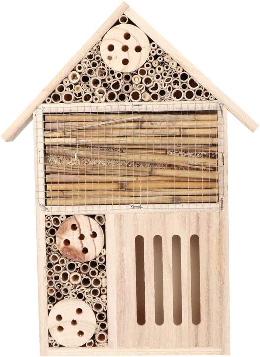Insectenhuis Tuin - Bijenhuis Nestkast - Natuurlijk Leven - Walnoothout Constructie - 35 x 26 x 4 cm - Natuurlijk
