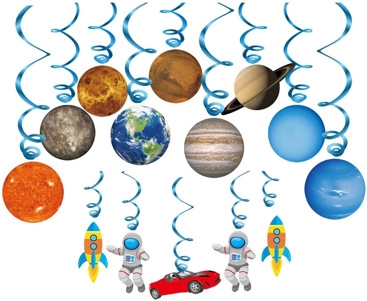 Ruimte Thema Verjaardag Versiering met Astronauten en Planeten - Hangdecoratie
