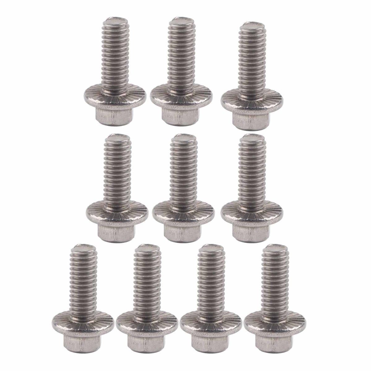Dailygoody - SS304 Flens Schroef - M6 Rvs Flensschroeven - Duurzaam en Roestvrij - 10 Stuks - Perfect voor Bouwprojecten - M6*30