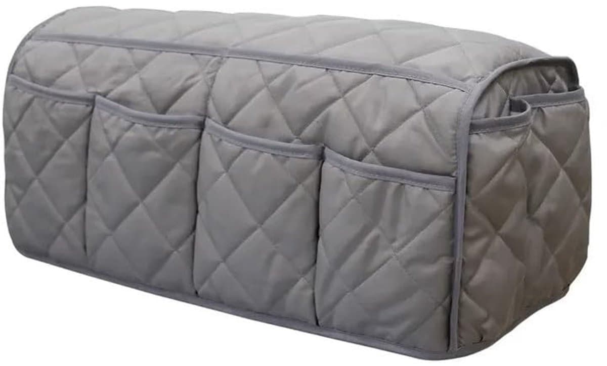 Allecto - Sofa Armrest Organizer - Opbergoplossing - Grijze kleur - Voor Tablet en Telefoon - Handig en Ruimtelijk - Geschikt voor Thuis - Modern