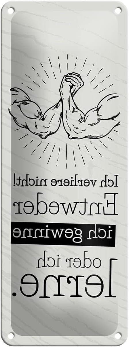 Metalen bord spreuk - Decoratie plaat - Wanddecoratie woning - Stevig plaatstaal - 27x10 cm - Meerkleurig