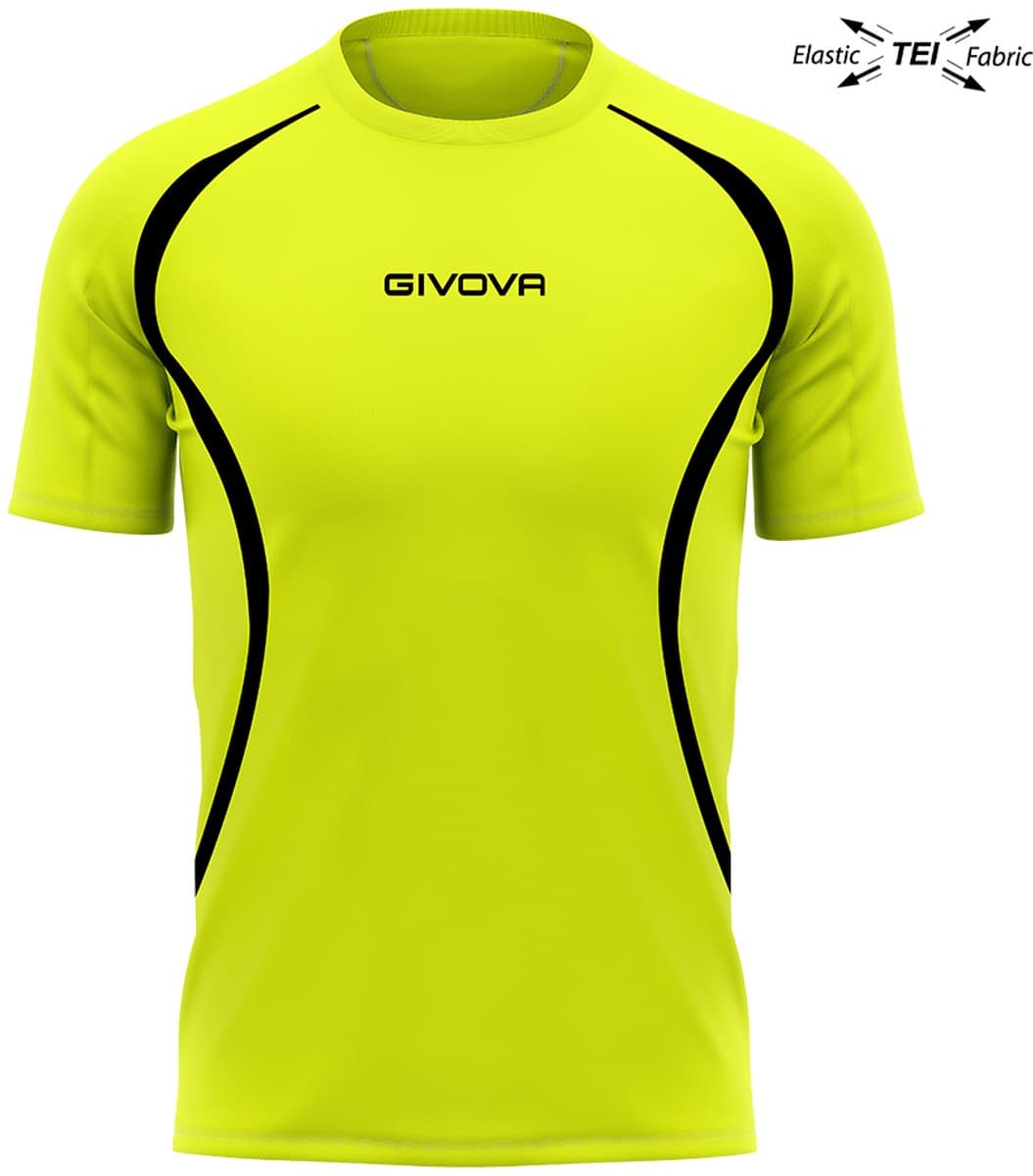 Hardloopshirt unisex givova running oranje-zwart oranje/zwart m
