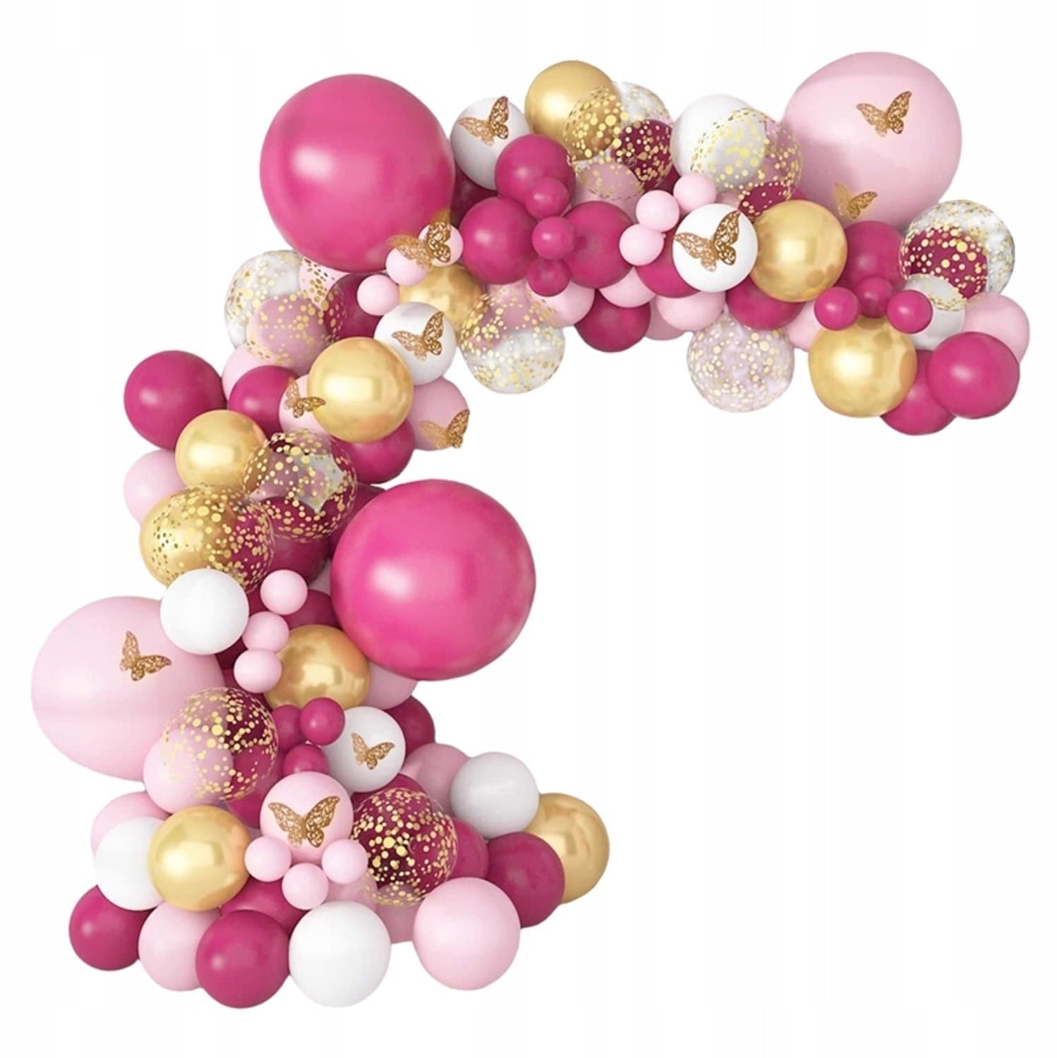 Feestelijke Ballon Set: Roze, Chrome & Goud - 98 Delig