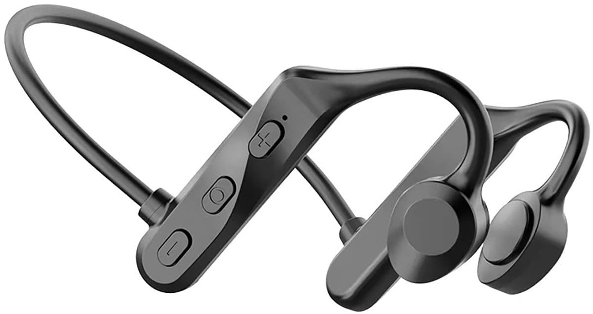 ANMI® Bone Conduction Bluetooth Hoofdtelefoon - Draadloze Open-Oortjes - Noise-Cancelling Microfoon - IPX7 Waterdicht - Lichtgewicht Ergonomisch Ontwerp - Voor Sporten, Hardlopen, Fietsen - Zwart