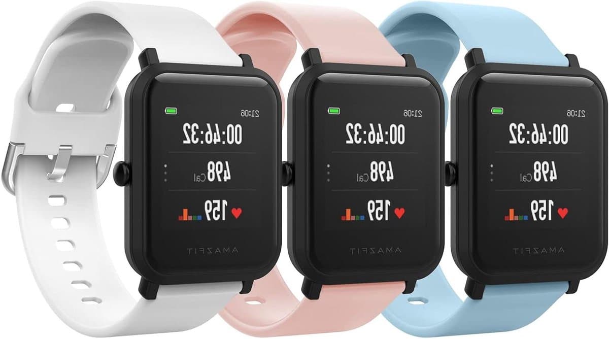3-Pack Straps Compatible with Amazfit Active/GTS 4/4 Mini/GTS 3/GTS/GTS 2/2 Mini/2e/Bip 3/3 Pro/Bip Lite/Bip S/U/U Pro/GTR 42mm/GTR Mini 20mm Soft Silicone Replacement Sport Watch Band