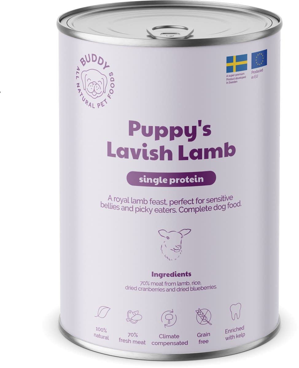 BUDDY natvoeding Puppy Lavish Lamb 400 gr. - per 6 stuks