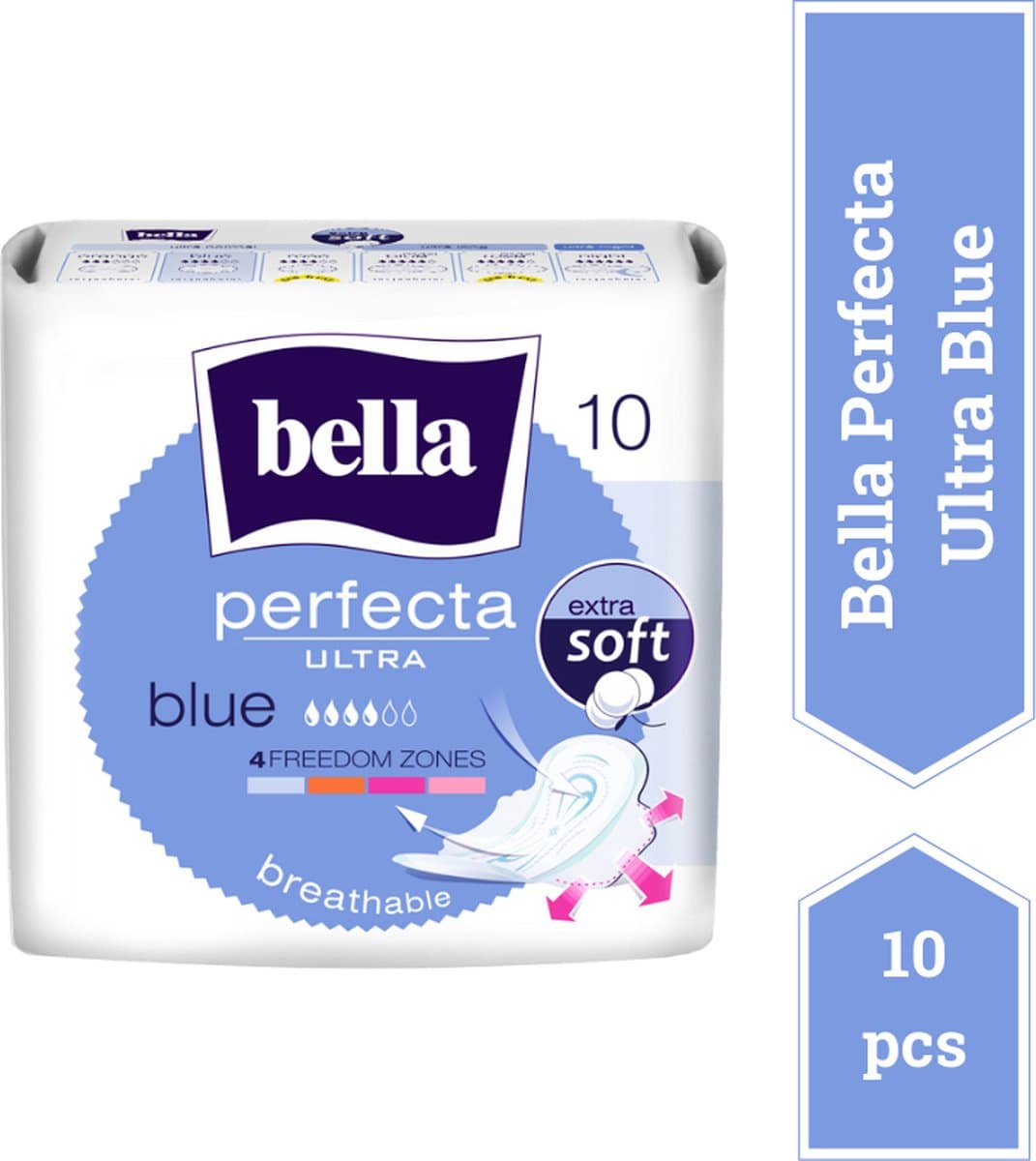 Bella Maandverband Perfecta Ultra Blauw - 10 stuks