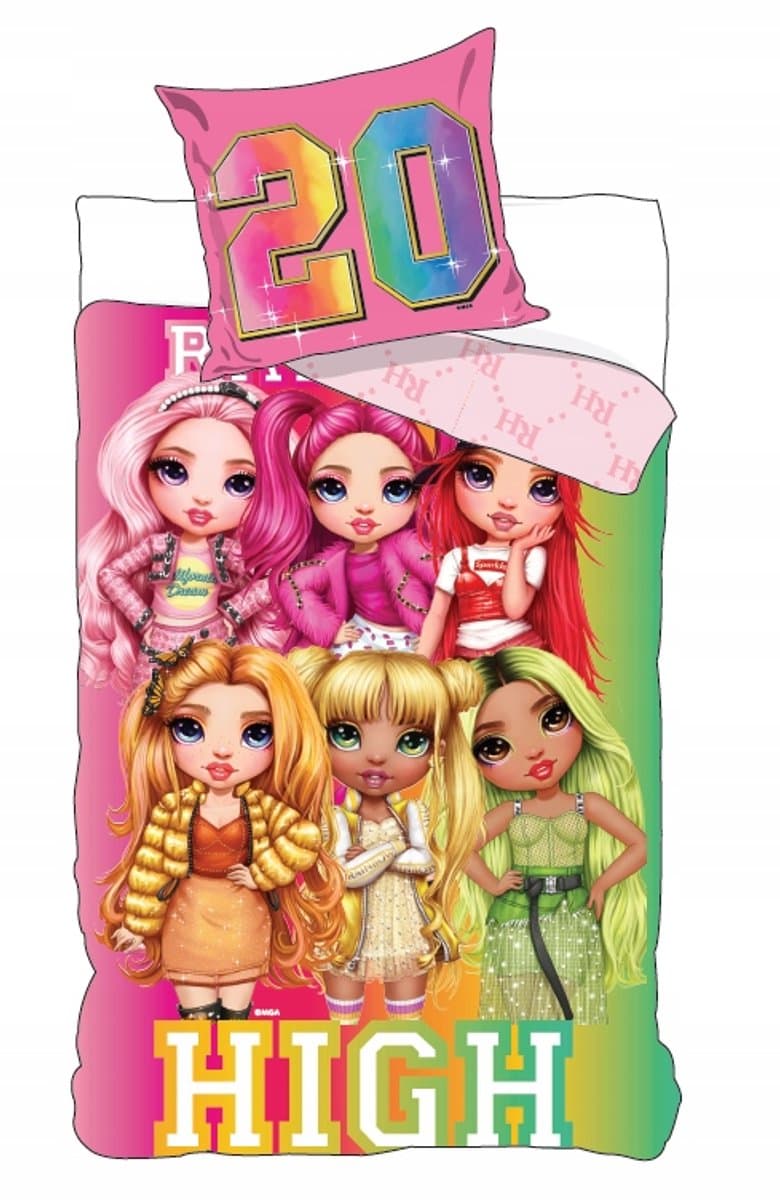 Rainbow High Kinderbeddengoed Set 160x200 cm - Poppen