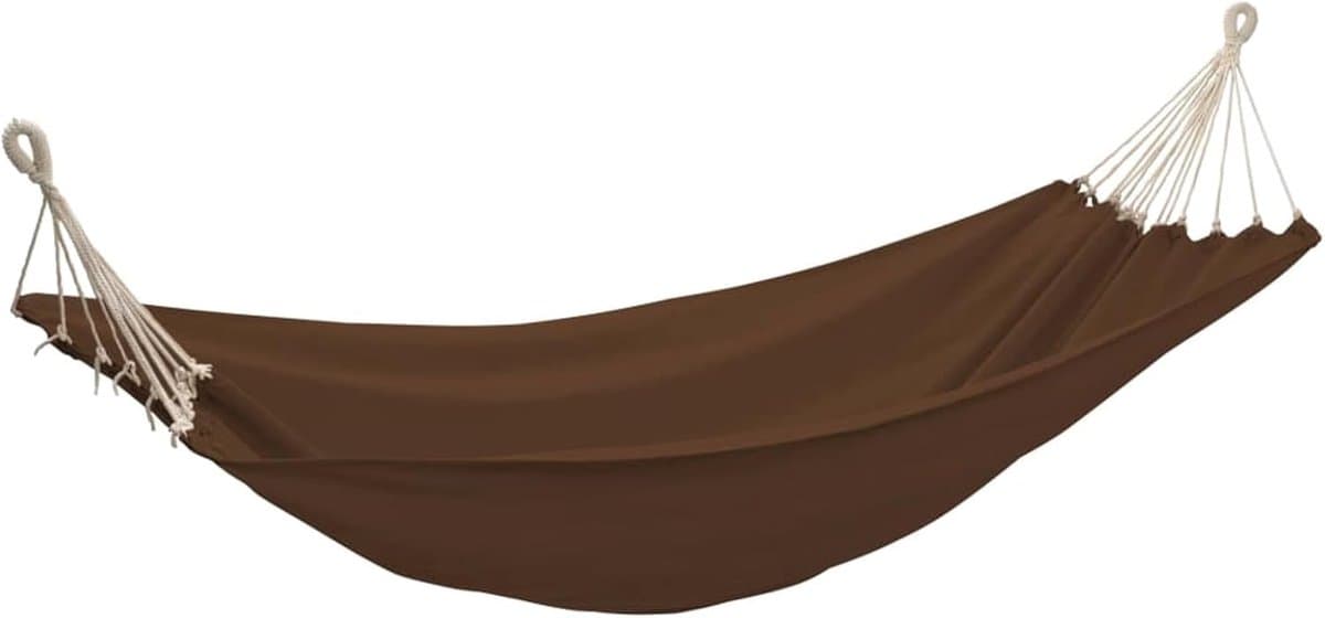 Opvouwbare hangmat - Dubbele hangmat - Buiten ontspannen - Inclusief draagtas - 360 x 150 cm - Bruin