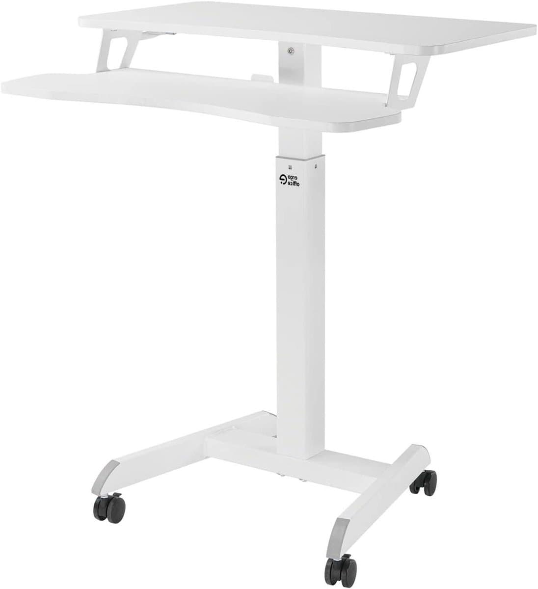 In hoogte Verstelbaar Zit-Sta Bureau op Wielen - Dual Platform Werkstation