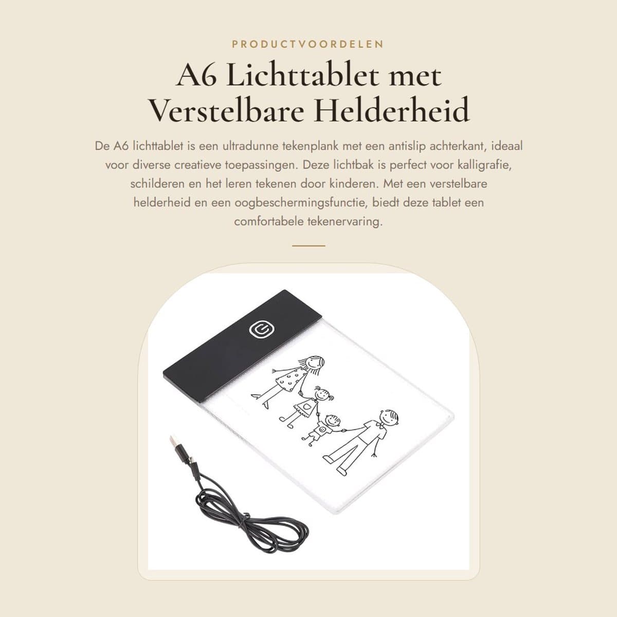 Dailygoods- Lichttablet Ultradun - Verstelbaar - Antislip Achterkant - Oogbescherming - Tekengereedschap - Geschikt voor Kalligrafie - Tekenplank