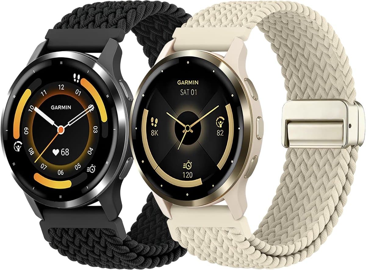 Laband Braided Magnetic Bracelet 22mm Compatible with Garmin Venu 3/Venu 2/Vivoactive 4/Venu 4 45mm, Adjustable - ShopVlot