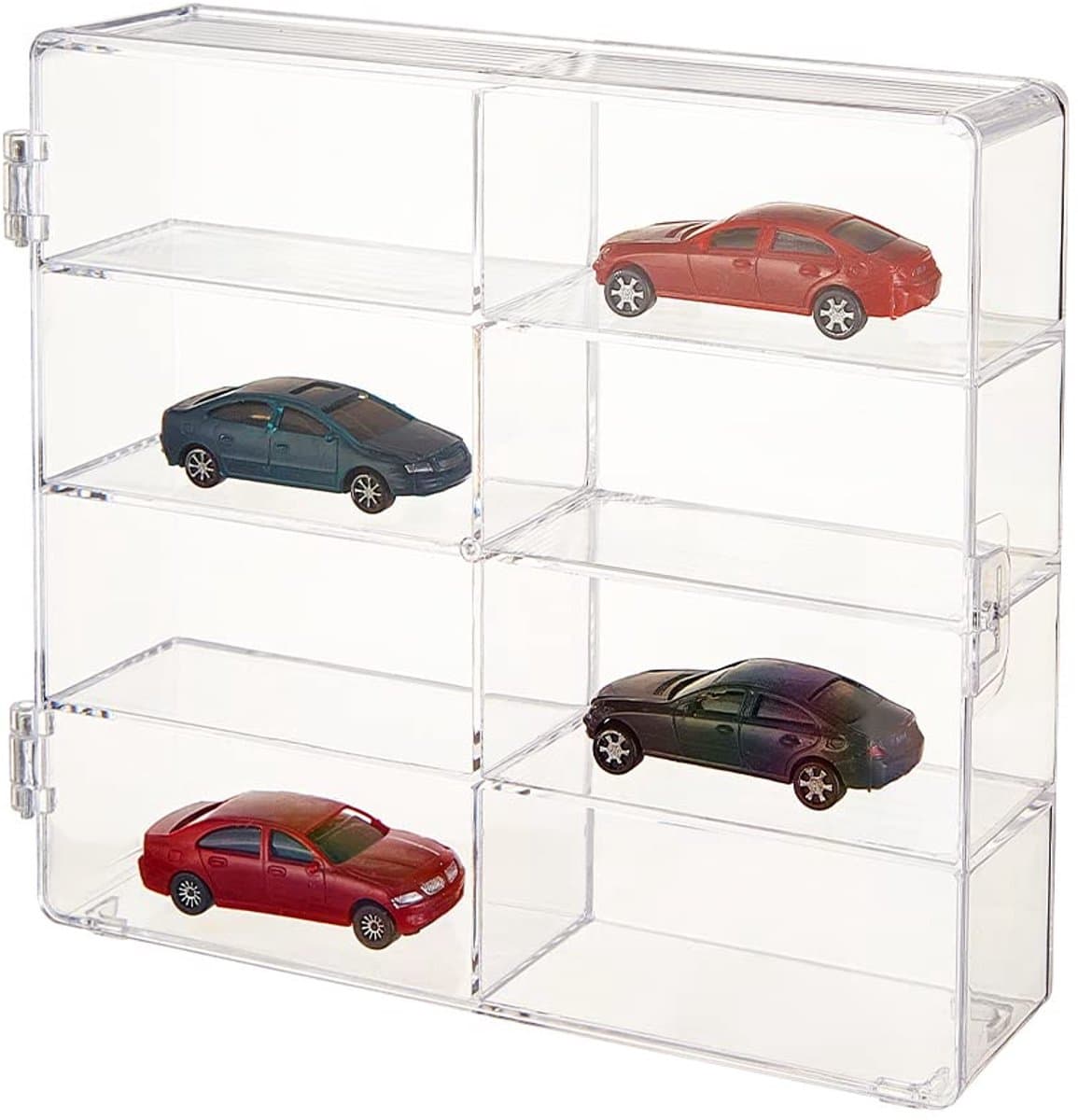 8 Vakken Acryl Auto Display Case 19.5x17x4.4cm Kleine Kast Display Box Acryl Model Auto Displays Case Heldere Kralen Containers Heldere Opbergdoos voor Modelauto